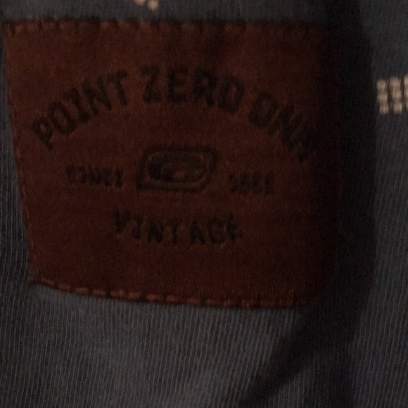 Point Zero Vintage Organic Cotton blue with white square dot pattern slim fit - Picture 5 of 8